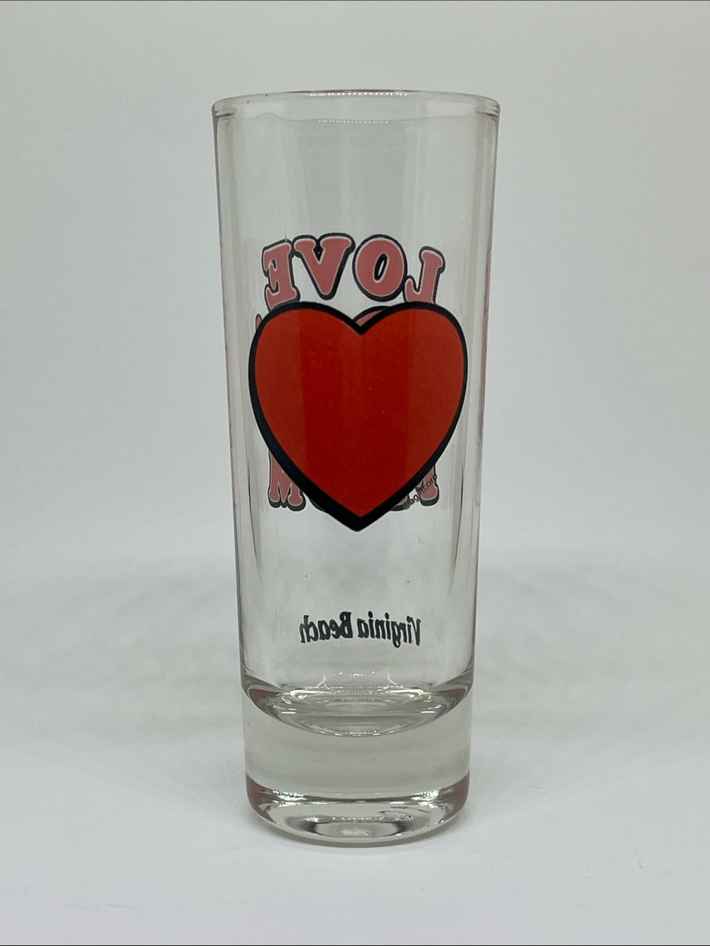 Virginia Beach 'Love From' Red Heart Glass Shot Glass - Picture 2 of 4